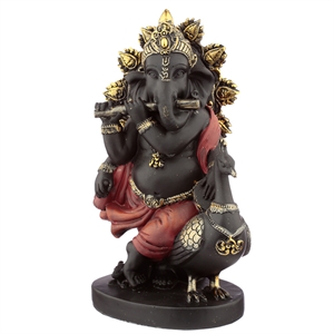 Buddha Ganesha sort rød guld h22cm